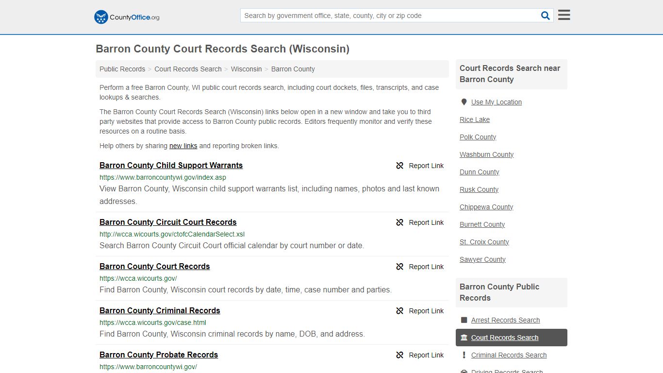Barron County Court Records Search (Wisconsin) - County Office
